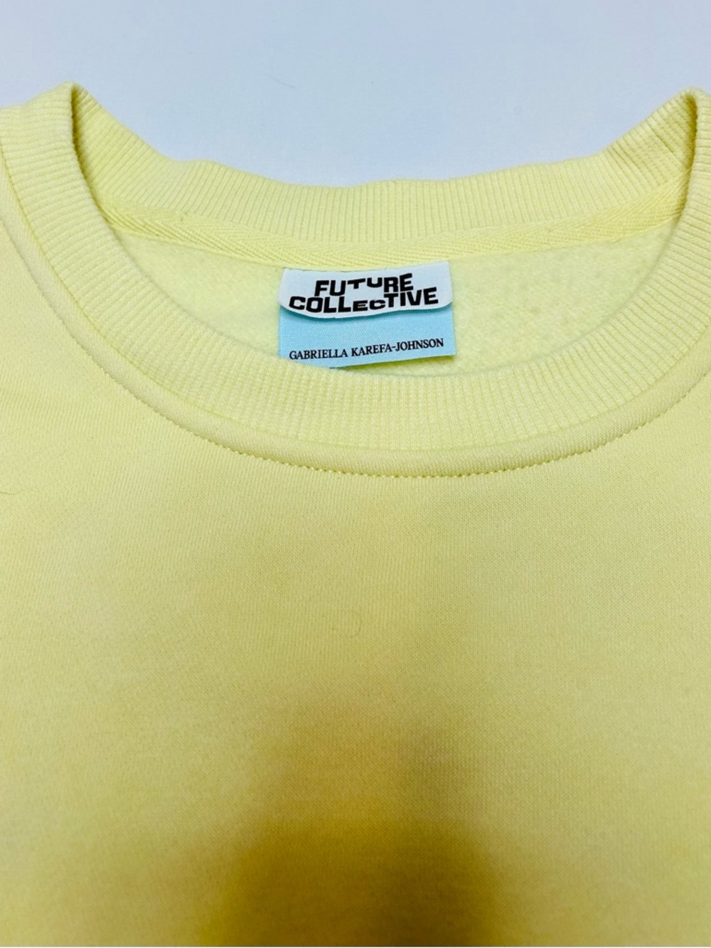 Future Collective Gabriella Karefa-Johnson Yellow Cropped Sweatshirt Size S - Picture 3 of 4